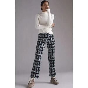 Anthropologie Maeve Knit Pull-On Margot Pant Crop Kick Flare Women's Size XS